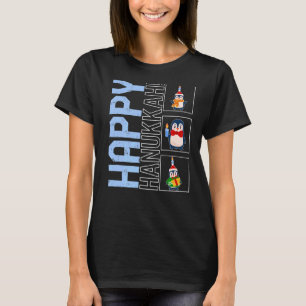 Weihnachts glücklich Hanukkah Penguin Menorah jüdi T-Shirt