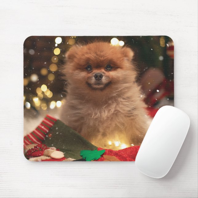Weihnachts-glücklicher Welpe Mousepad (Mit Mouse)