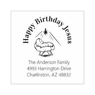 Weihnachts-Glückwunsch Geburtstag Jesus in Gefahr Gummistempel