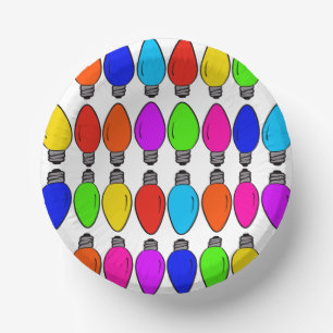 Weihnachts-Glühbirnen Muster Pappteller