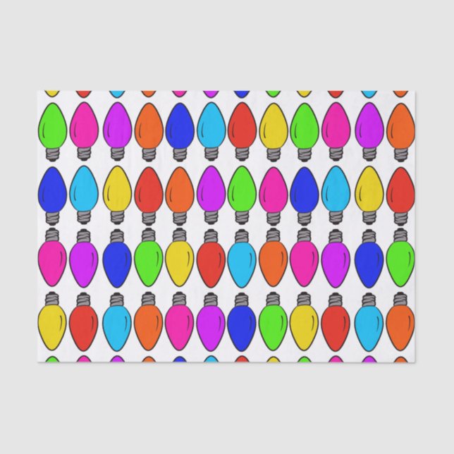 Weihnachts-Glühbirnen Muster Seidenpapier (Vorderseite)