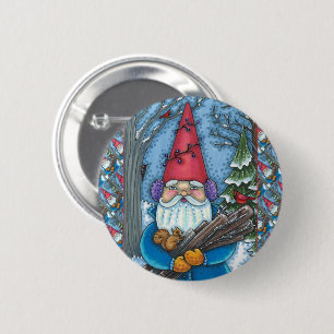 WEIHNACHTS-GNOM, EICHHÖRNCHEN, SPECHT & KARDINAL BUTTON
