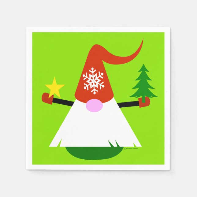 Weihnachts-Gnom-Feierparty  Serviette (Vorderseite)