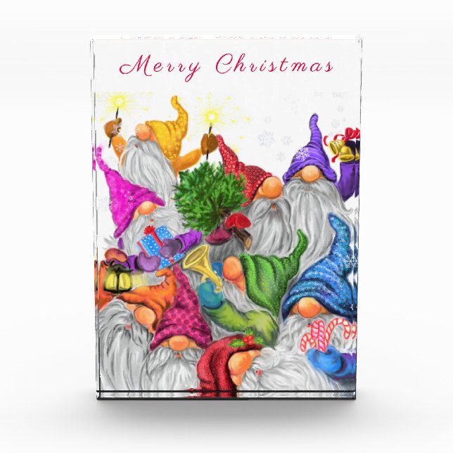 Weihnachts-Gnom-Fotoblock Fotoblock (Vorderseite)
