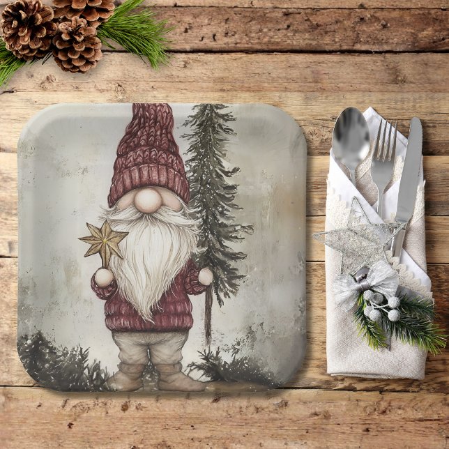Weihnachts-Gnom für die Feiertage Pappteller (Von Creator hochgeladen)