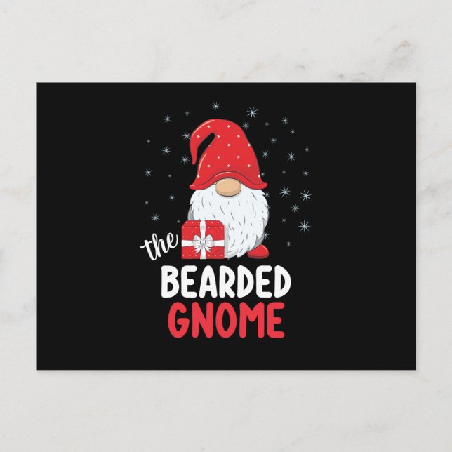 Weihnachts-Gnom mit Bart süß Postkarte (Vorderseite)