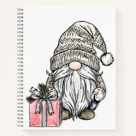 Weihnachts-Gnom mit Geschenk-Journal Notizbuch