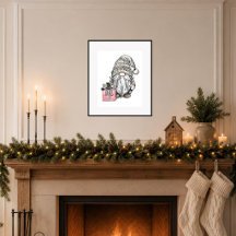 Weihnachts-Gnom mit Geschenk