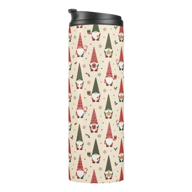 Weihnachts-Gnom-Partei-Muster Thermosbecher (Nach rechts gedreht)