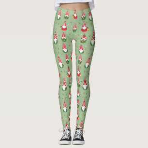 Weihnachts-Gnom-Schlafanzughose - Süße Salbei-PJs Leggings