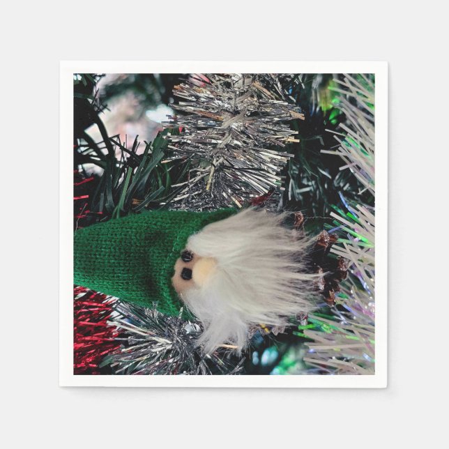 Weihnachts-Gnom-Schmuck-Tischdecke Serviette (Vorderseite)