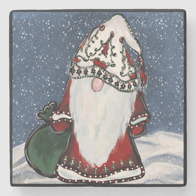 WEIHNACHTS-GNOM STEINUNTERSETZER (Vorderseite)