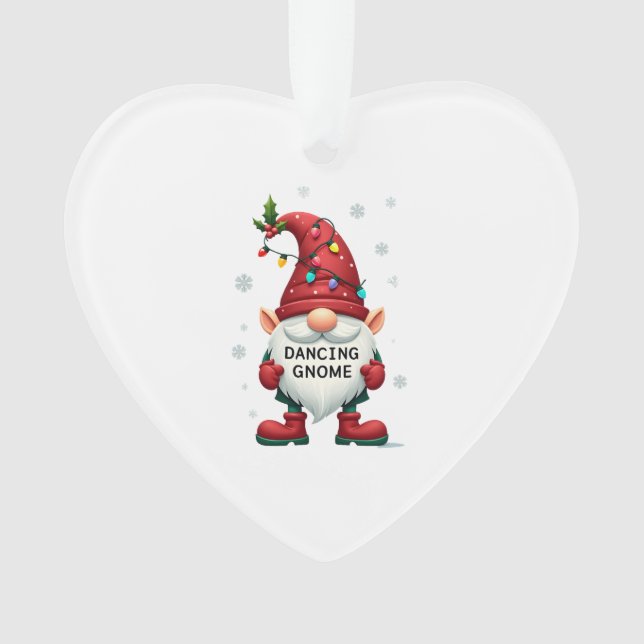 Weihnachts-Gnom tanzender Gnom-Familien-Weihnachte Ornament (Vorderseite)
