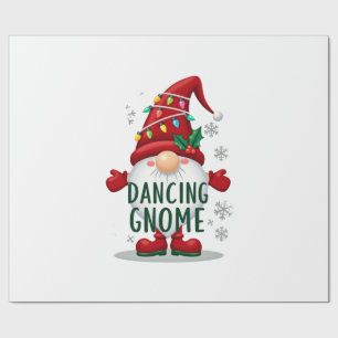Weihnachts-Gnom tanzender Gnom Familienweihnachten Geschenkpapier