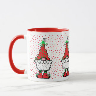 Weihnachts-Gnom-Tasse mit roten Akzenten Tasse