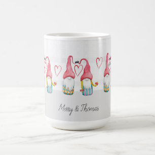 Weihnachts-Gnom Verliebt Wasserfarbe Handgemalt Kaffeetasse