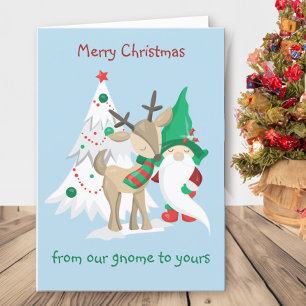 Weihnachts-Gnom Von unserem Zuhause zu deinem Lust Feiertagskarte