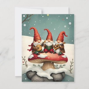 Weihnachts-Gnomaden im Mushroom Feiertagskarte