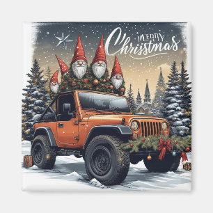 Weihnachts-Gnome 4x4 Magnet