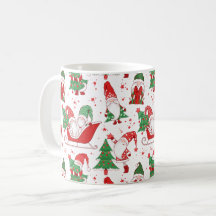 Weihnachts-Gnome & Bäume All-Over-Muster