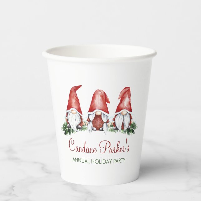 Weihnachts-Gnome-Custom-Paper-Cup Pappbecher (Vorderseite)