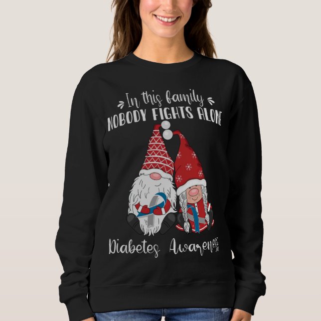 Weihnachts-Gnome Diabetes-Bewusstsein Sweatshirt (Vorderseite)