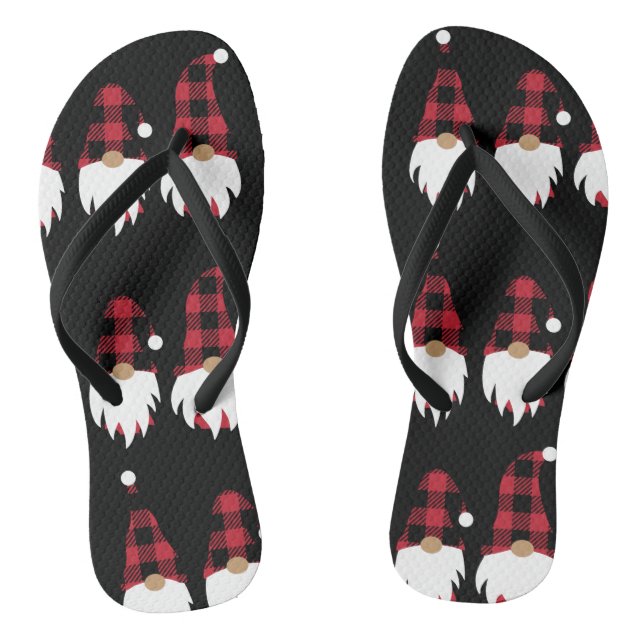 Weihnachts-Gnome Erwachsene Flip Flops, schlanke S Flip Flops (Fußbett)