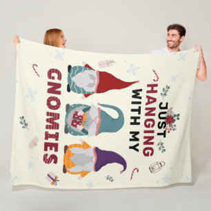 Weihnachts-Gnome-Familie nur mit Gnomen Fleecedecke