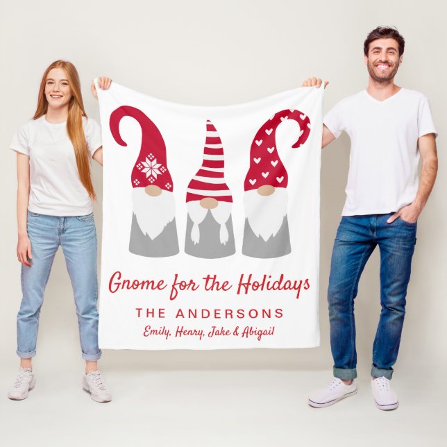 Weihnachts-Gnome für Feiertage Personalisiert Fleecedecke (Beispiel)