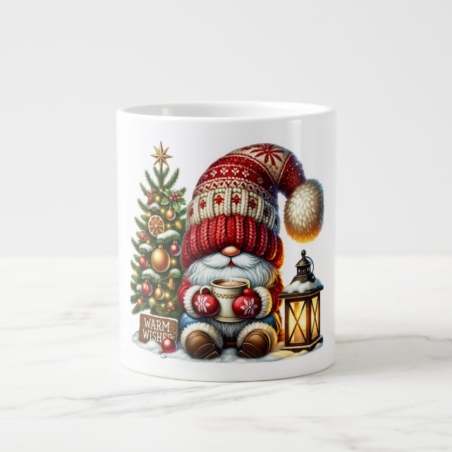 Weihnachts-gnome gemütlich Weihnachtskuschel Wünsc Jumbo-Tasse (Vorderseite)