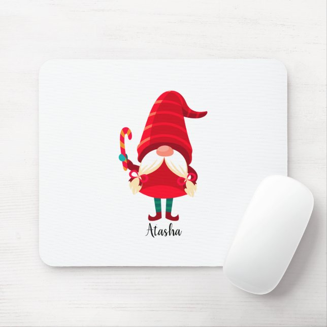 Weihnachts-Gnome halten eine Candy Cane Mousepad (Mit Mouse)