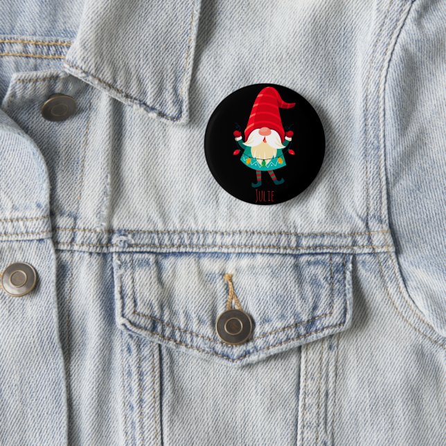 Weihnachts Gnome Holding Weihnachtsleuchten Button (Beispiel)