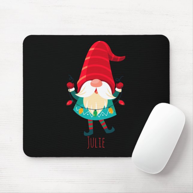 Weihnachts Gnome Holding Weihnachtsleuchten Mousepad (Mit Mouse)