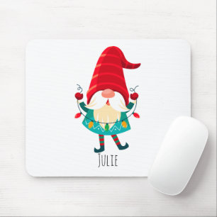 Weihnachts Gnome Holding Weihnachtsleuchten Mousepad