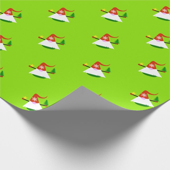 Weihnachts Gnome Holiday Geschenkwrake Geschenkpapier (Ecke)