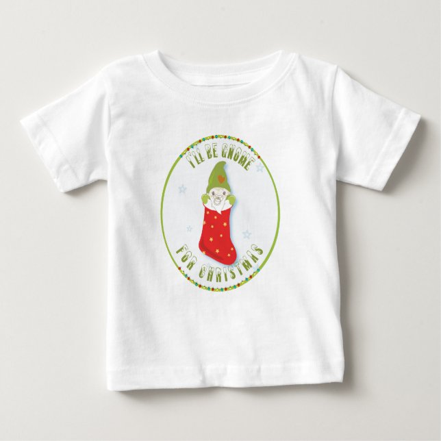 Weihnachts-Gnome im Strumpf lang ärmelig Baby T-shirt (Vorderseite)