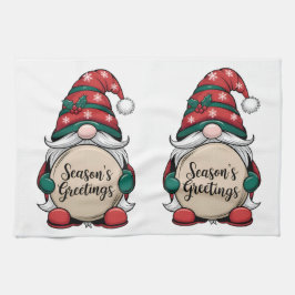 Weihnachts-Gnome-Jahreszeit Geschirrtuch