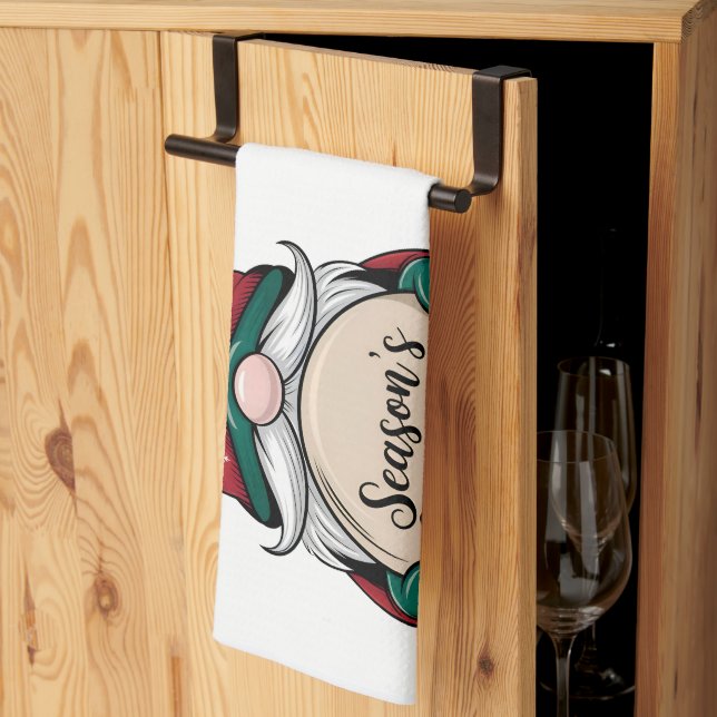 Weihnachts-Gnome-Jahreszeit Geschirrtuch (Drittel gefaltet)