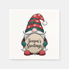 Weihnachts-Gnome-Jahreszeit Serviette