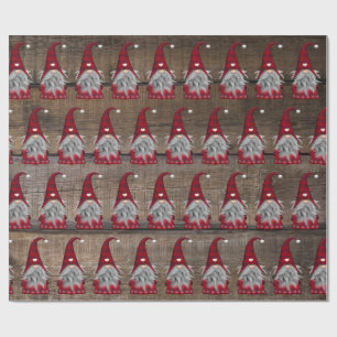 Weihnachts-Gnome Kariert Country Style Geschenkpapier