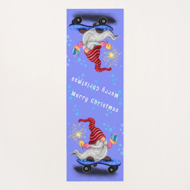 Weihnachts-Gnome mit Geschenk Yoga Mat Yogamatte (Rückseite)