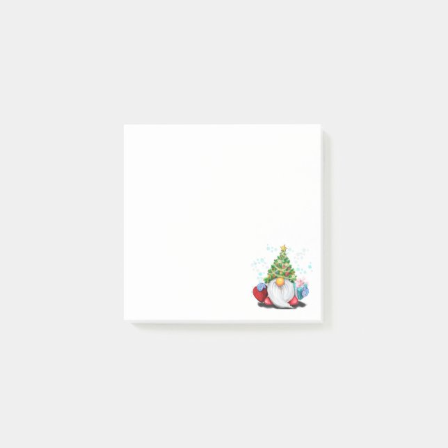Weihnachts-Gnome mit Geschenkartikeln Sticky Notes Post-it Klebezettel (Vorderseite)