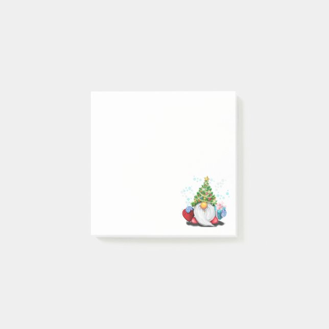 Weihnachts-Gnome mit Geschenkartikeln Sticky Notes Post-it Klebezettel (Vorderseite)