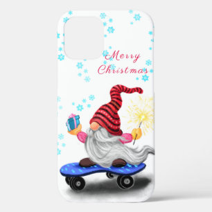 Weihnachts-Gnome mit Skateboard iPhone Case
