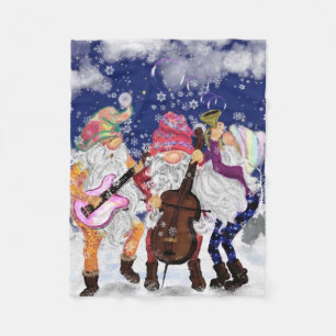 Weihnachts-Gnome-Musikband Fleece Blanket