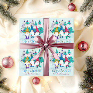 Weihnachts-Gnome Niedlich und farbenfroh Personali Geschenkpapier