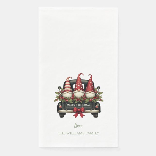 Weihnachts-Gnome Papier-Gästetücher Serviette (Vorderseite)