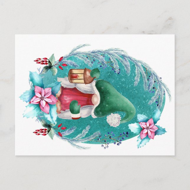 Weihnachts-Gnome-Postkarte - Adventure Holiday Postkarte (Vorderseite)