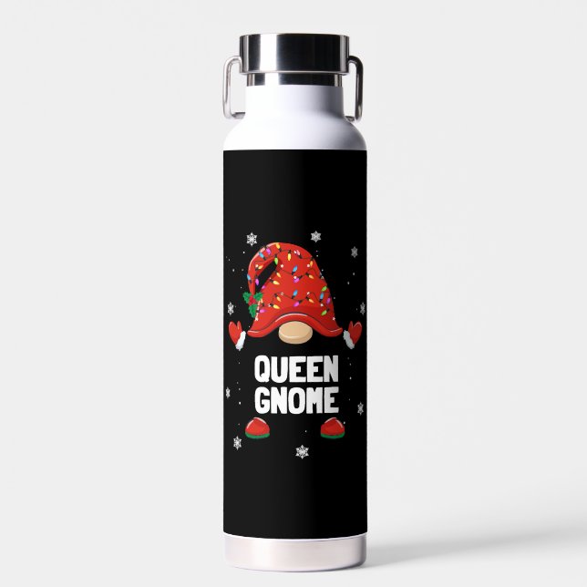 Weihnachts-Gnome Queen Gnome Familie Weihnachten Trinkflasche (Vorne)