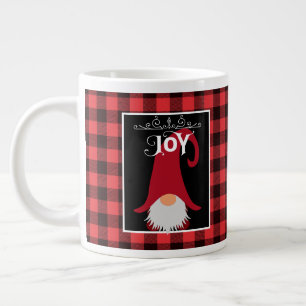Weihnachts Gnome Red & Black Buffalo Kariert Custo Jumbo-Tasse